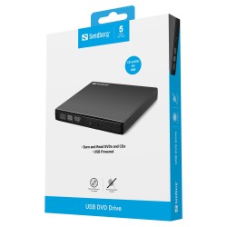 Sandberg USB Mini DVD Burner 133-66 USB 2.0 Black (Boxed) — Buy in Cyprus with Fast Delivery
