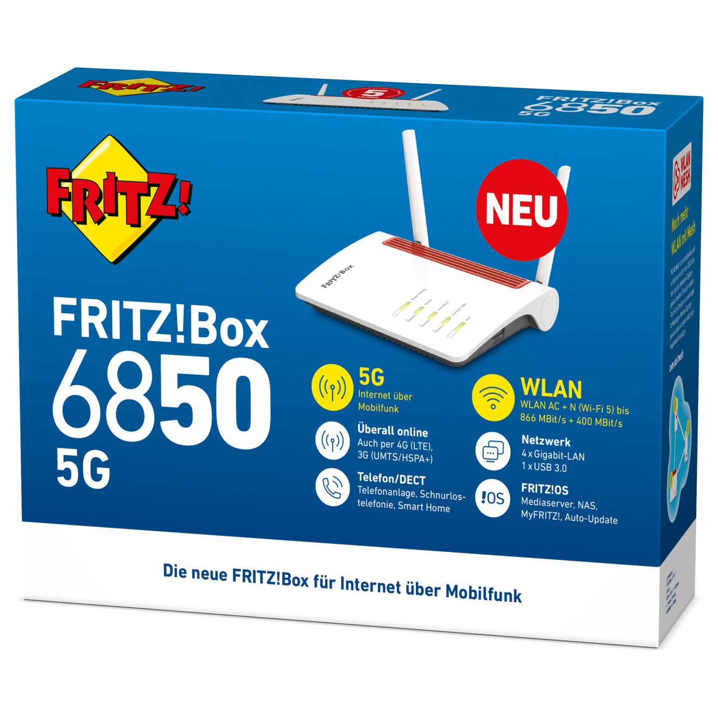 AVM FRITZ!Box 6850 – 5G Router 1.3Gbps Wi-Fi 5 – 4xGb LAN | Armenius Store