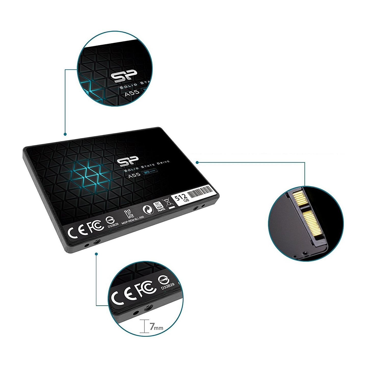 2.5' 512GB Silicon Power Ace A55 - - intern - 2.5 (6.4 cm) — Buy in Cyprus with Fast Delivery