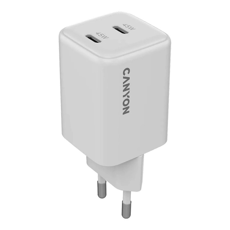 Canyon Charger CU45CC GaN 45W 2xPD EU white — Buy in Cyprus with Fast Delivery