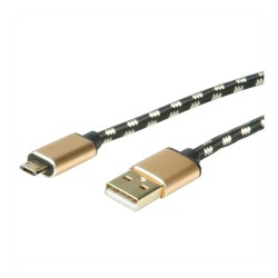 ROLINE GOLD USB 2.0 Kabel Typ A ST - Micro B ST reversibel 1.8m — Buy in Cyprus with Fast Delivery