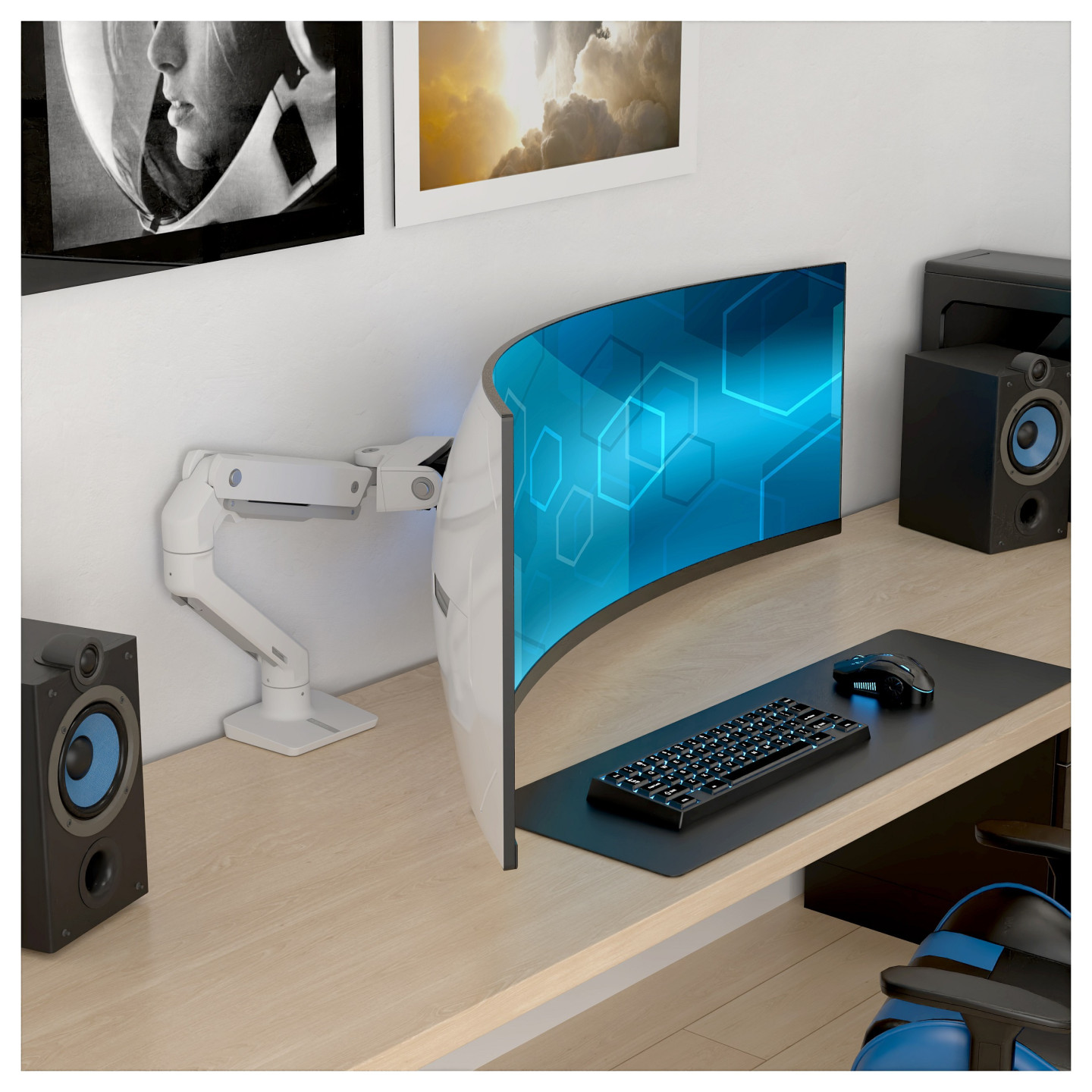 Ergotron HX Monitor Arm mit VHD-Gelenk. Tischhalterung (wei. fr 1000 R Curved Monitore) — Buy in Cyprus with Fast Delivery