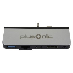 Z Plusonic Docking Adapter Hub für Microsoft Surface Go. 5in1: USB 3.0 RJ45 Gigabit-Ethernet Type-C HDMI AUX