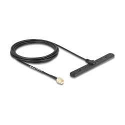 Delock 5G LTE Antenne SMA Stecker 3 dBi omnidirektional starr mit Anschlusskabel RG-174 3 m Klebemontage outdoor schwarz