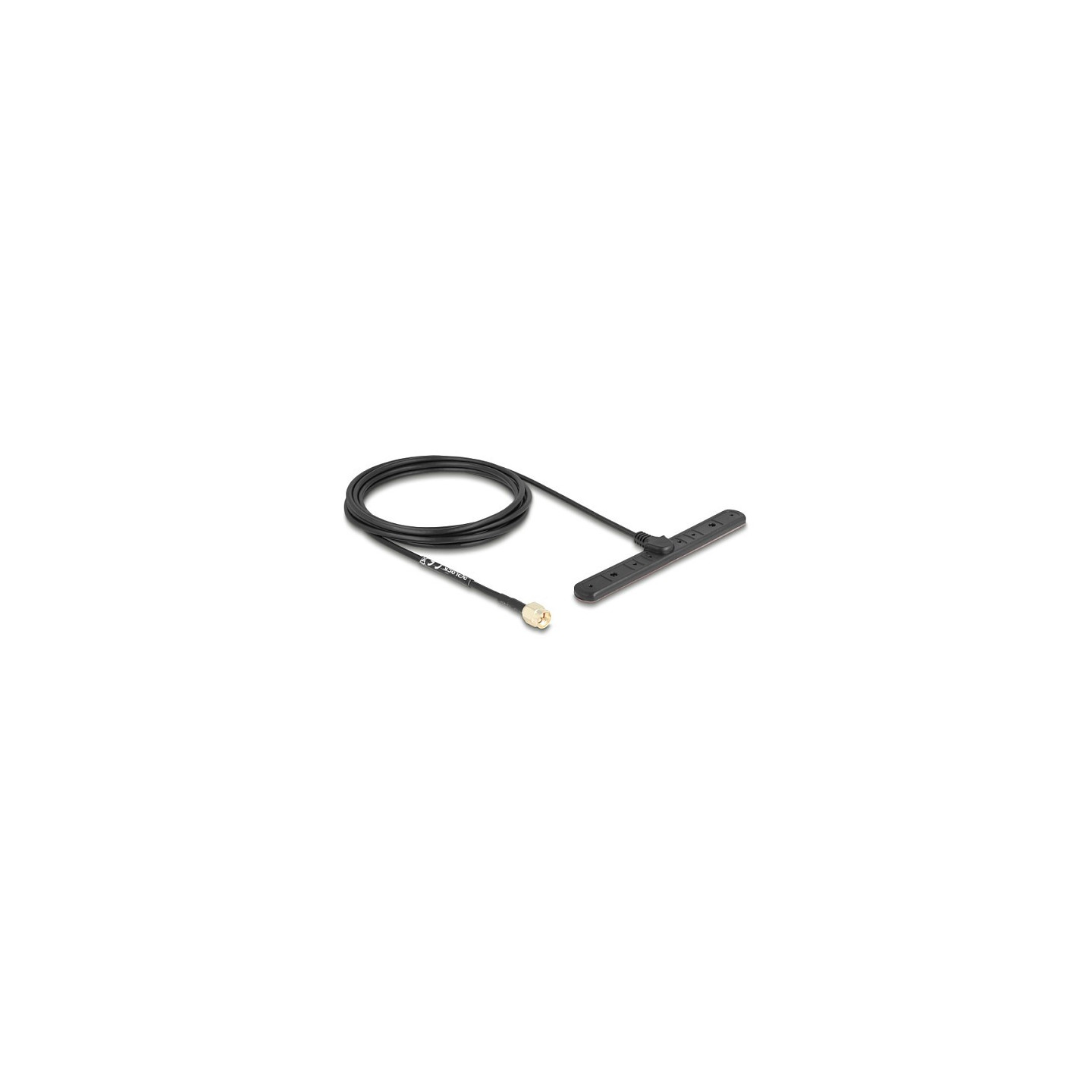 Delock 5G LTE Antenne SMA Stecker 3 dBi omnidirektional starr mit Anschlusskabel RG-174 3 m Klebemontage outdoor schwarz