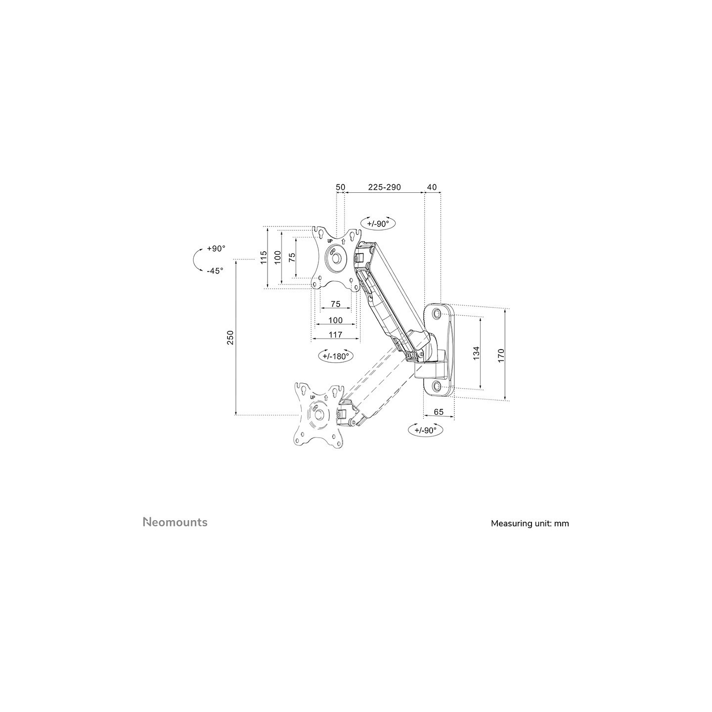 Wandhalterung. voll beweglich. für 17-32' Bildschirme 9KG WL70-440BL11 Neomounts — Buy in Cyprus with Fast Delivery