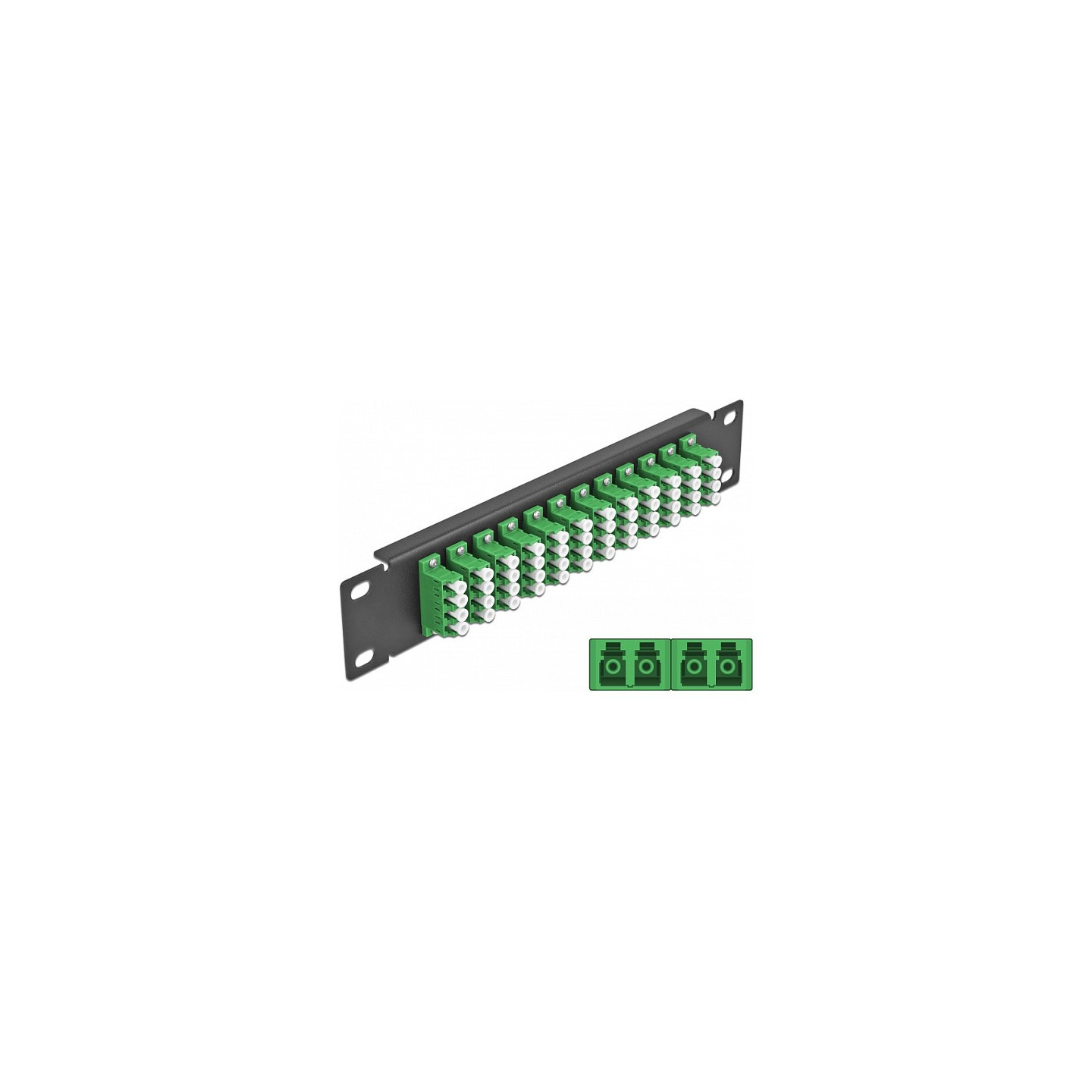 Delock 10? LWL Patchpanel 12 Port LC Quad grün 1 HE schwarz — Buy in Cyprus with Fast Delivery