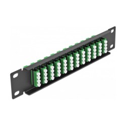Delock 10? LWL Patchpanel 12 Port LC Quad grün 1 HE schwarz — Buy in Cyprus with Fast Delivery