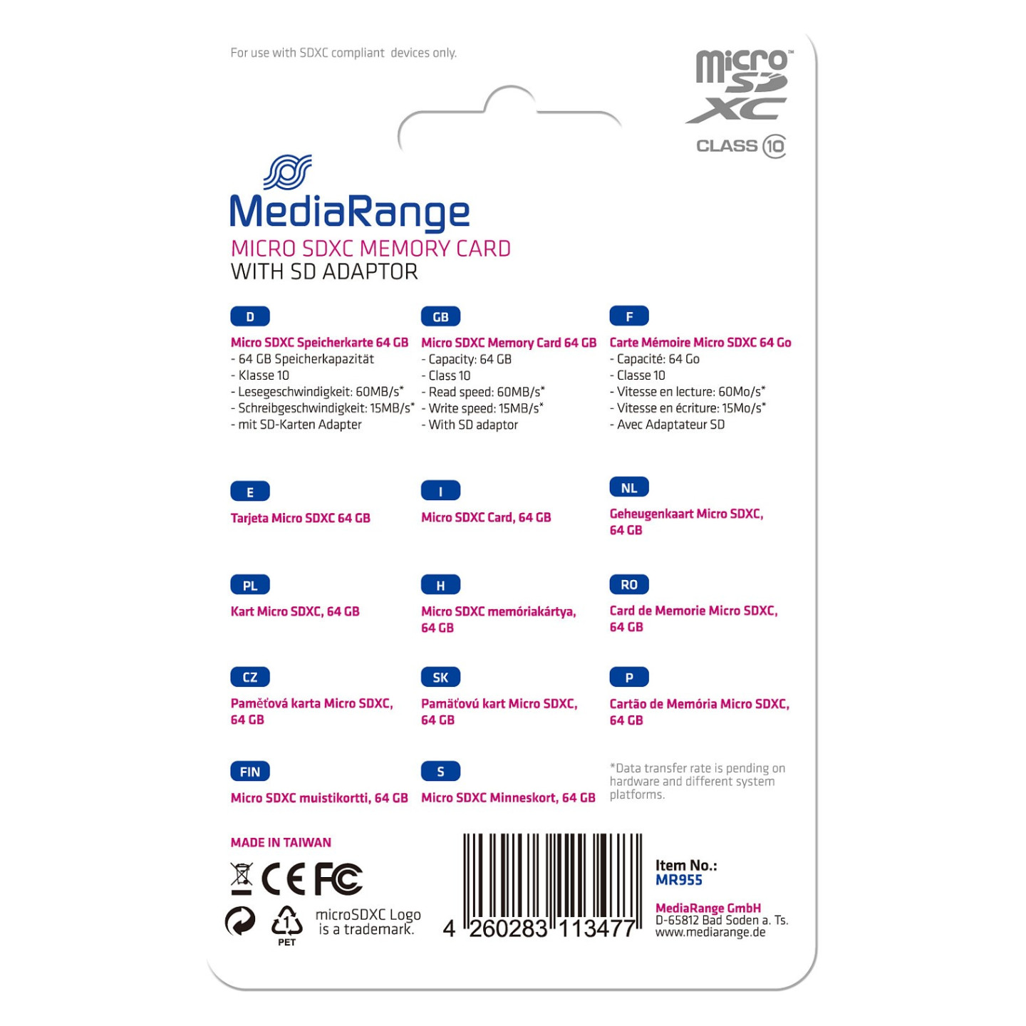 CARD MediaRange MR955 - 64 GB - Schwarz — Buy in Cyprus with Fast Delivery