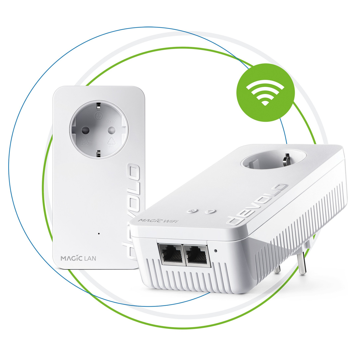 devolo Magic 2 WiFi next Powerline Starter Kit 1x devolo Magic 2 WiFi next Adapter. 1x devolo Magic 2 LAN Adapter