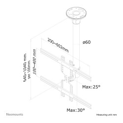 Deckenhalterung für Flachbildschirme Fernseher bis 60' (152 cm) 35KG FPMA-C400BLACK Neomounts