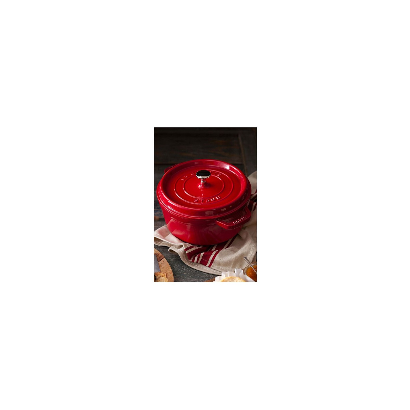 Staub La Cocotte 24cm rund. Kirsch-rot. Gusseisen — Buy in Cyprus with Fast Delivery
