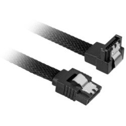 Buy Sharkoon SATA III 90° Sleeved Cable - 1.0 m - Black - SATA 7-pin Male/Male,... in Cyprus, Nicosia, Limassol, Larnaka, Pafos