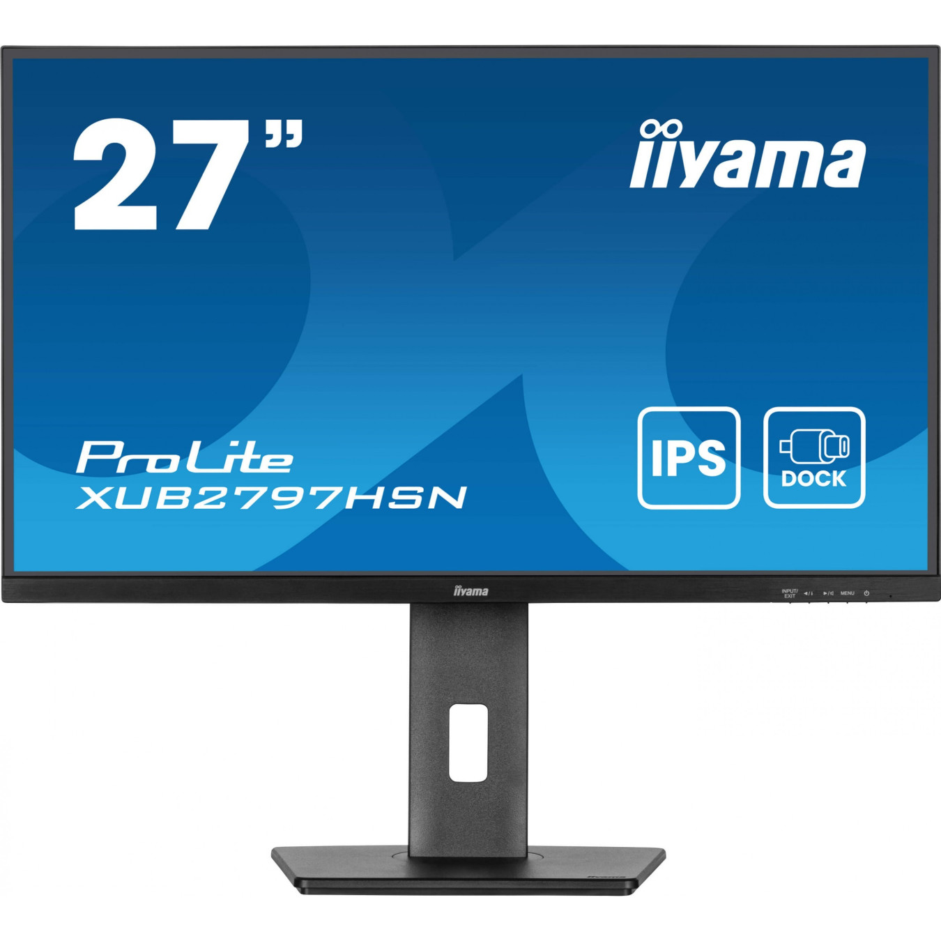 iiyama ProLite XUB2797HSN-B2 - 27in (68.6cm) FHD IPS 100Hz 1ms USB-C Dock, DP & HDMI, Built-in Speakers, Pivot/Height - Black