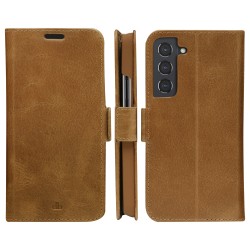 dbramante1928 Copenhagen Slim - Flip-Hlle fr Mobiltelefon - genarbtes Leder - Hellbraun - fr Samsung Galaxy S22