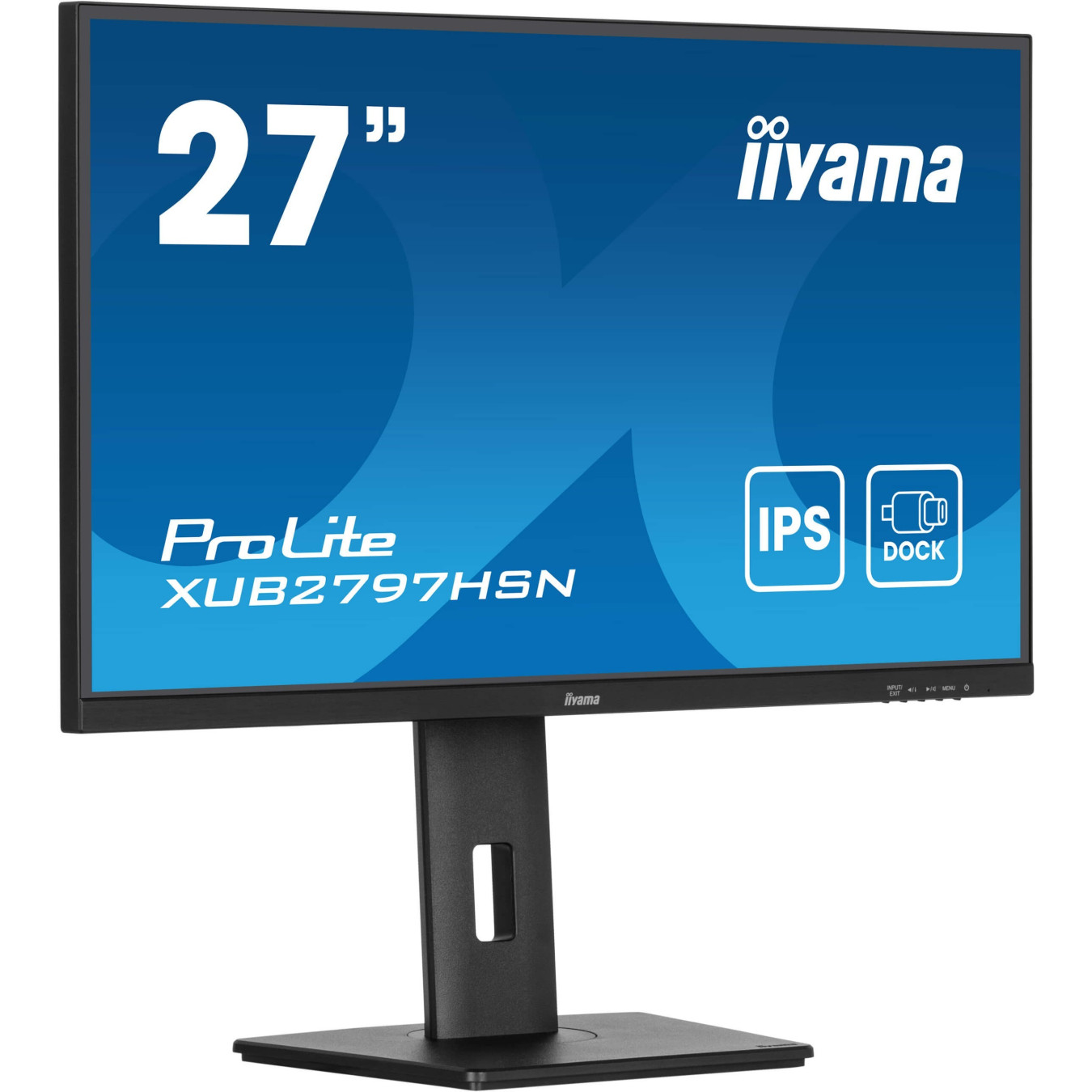 iiyama ProLite XUB2797HSN-B2 - 27in (68.6cm) FHD IPS 100Hz 1ms USB-C Dock, DP & HDMI, Built-in Speakers, Pivot/Height - Black