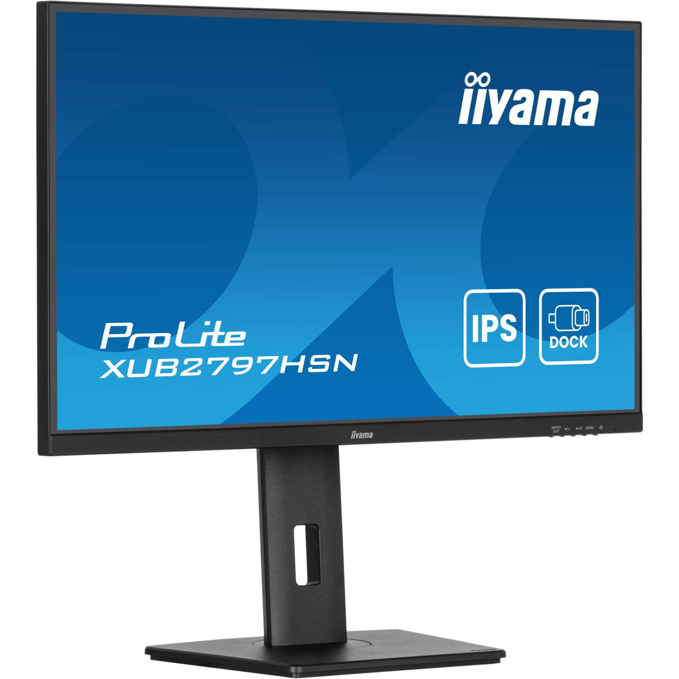 iiyama ProLite XUB2797HSN-B2 - 27in (68.6cm) FHD IPS 100Hz 1ms USB-C Dock, DP & HDMI, Built-in Speakers, Pivot/Height - Black