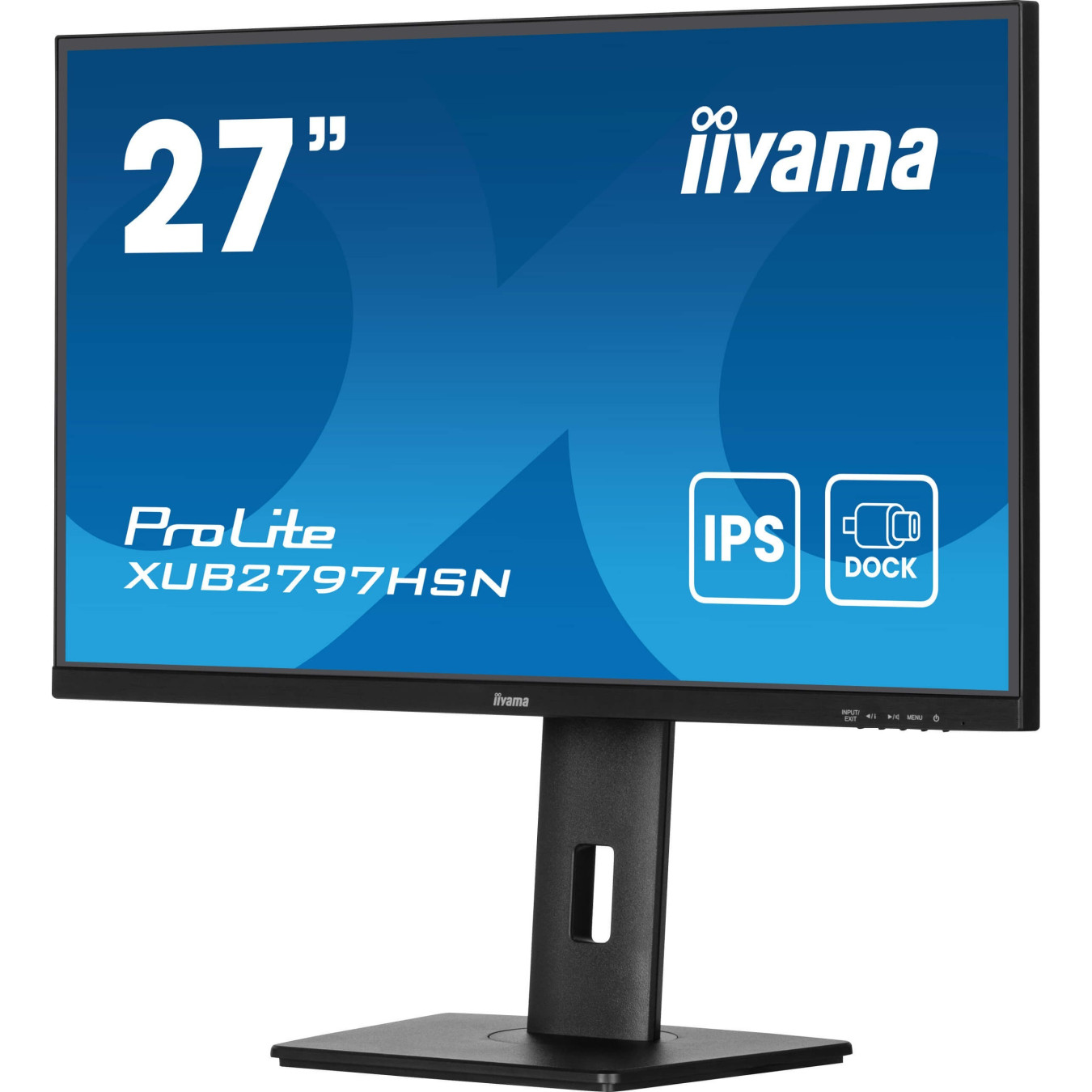 iiyama ProLite XUB2797HSN-B2 - 27in (68.6cm) FHD IPS 100Hz 1ms USB-C Dock, DP & HDMI, Built-in Speakers, Pivot/Height - Black