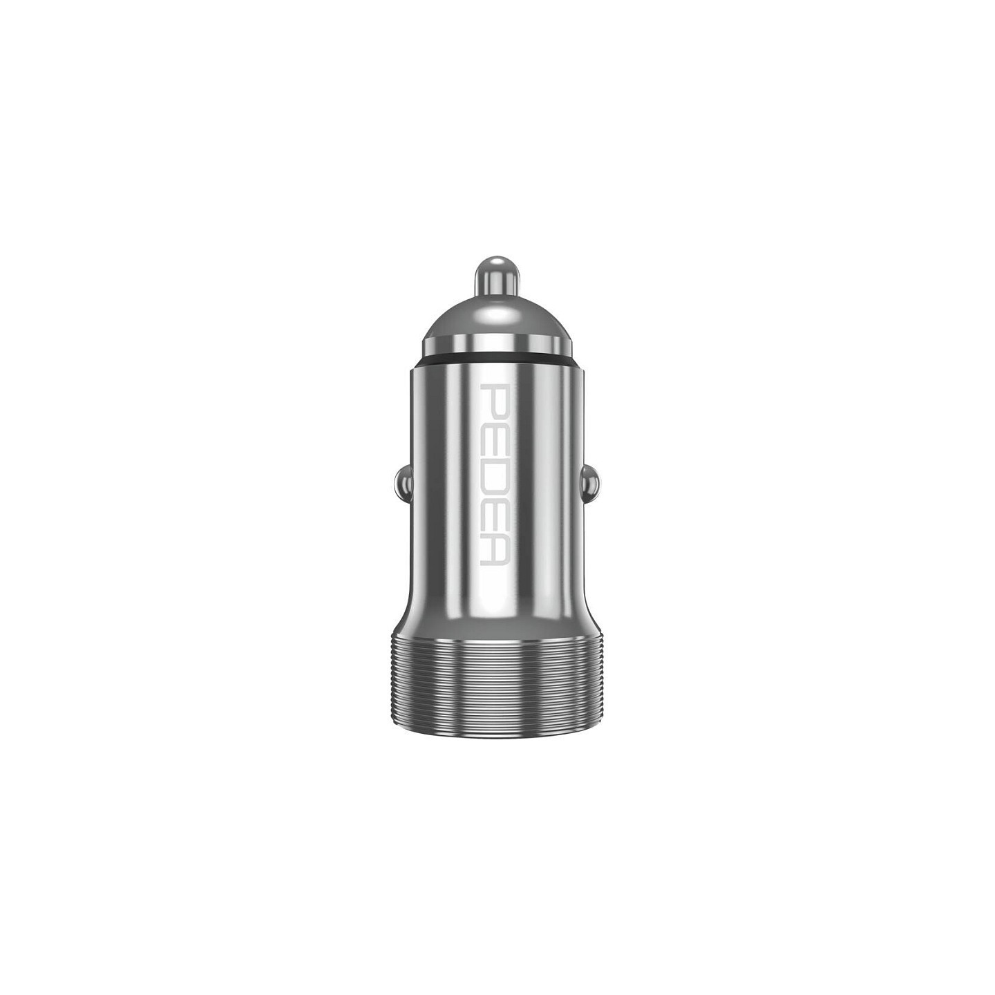PEDEA 20W USB-C (PD) KFZ-Schnellladegerät 12 24V - 2-Ports Mehrfach Handy-Ladegerät mit USB-C und USB-A. silber