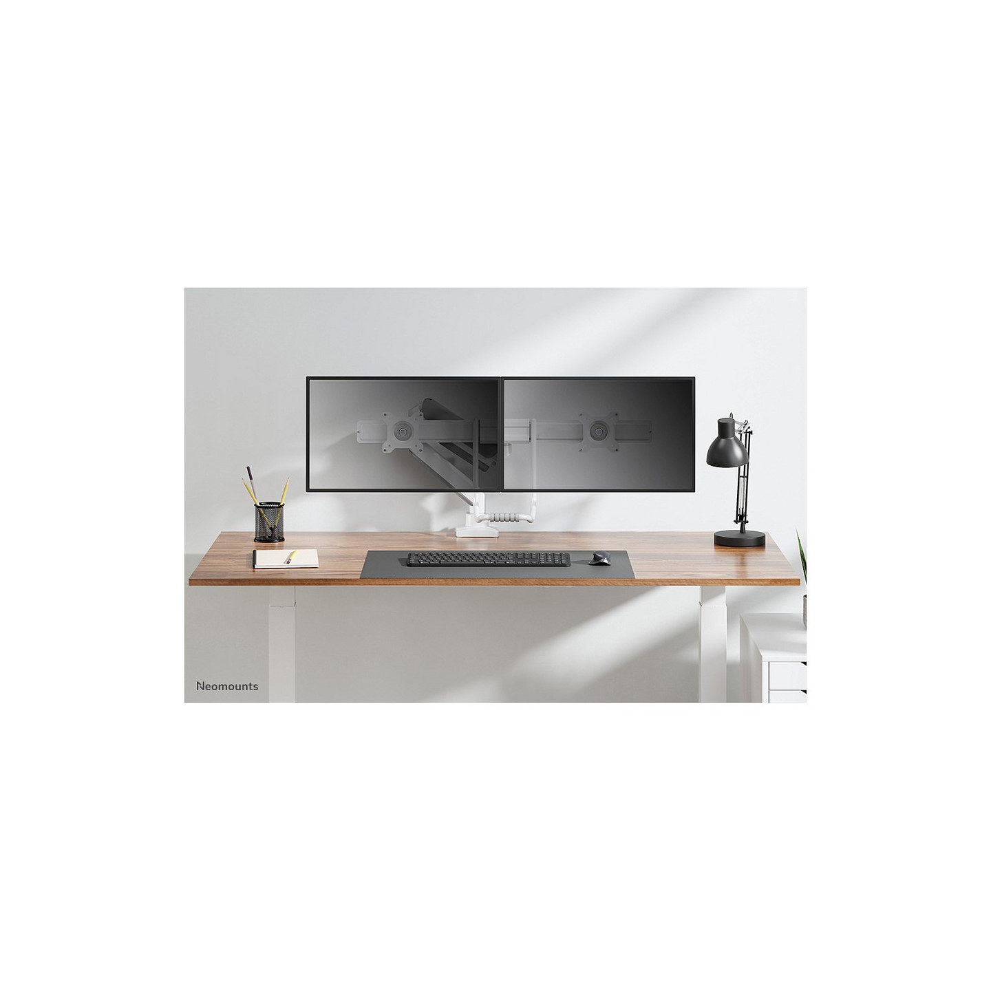 Neomounts Full Motion Tischhalterung für zwei Flachbildschirme 17-32'' 7KG 2x 8KG White — Buy in Cyprus with Fast Delivery