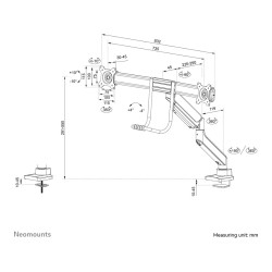 Neomounts Full Motion Tischhalterung für zwei Flachbildschirme 17-32'' 7KG 2x 8KG White — Buy in Cyprus with Fast Delivery