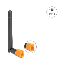 Delock WiFi 6 Antenne FAKRA M Buchse 2.5 - 3.0 dBi omnidirektional mit Kippgelenk schwarz — Buy in Cyprus with Fast Delivery