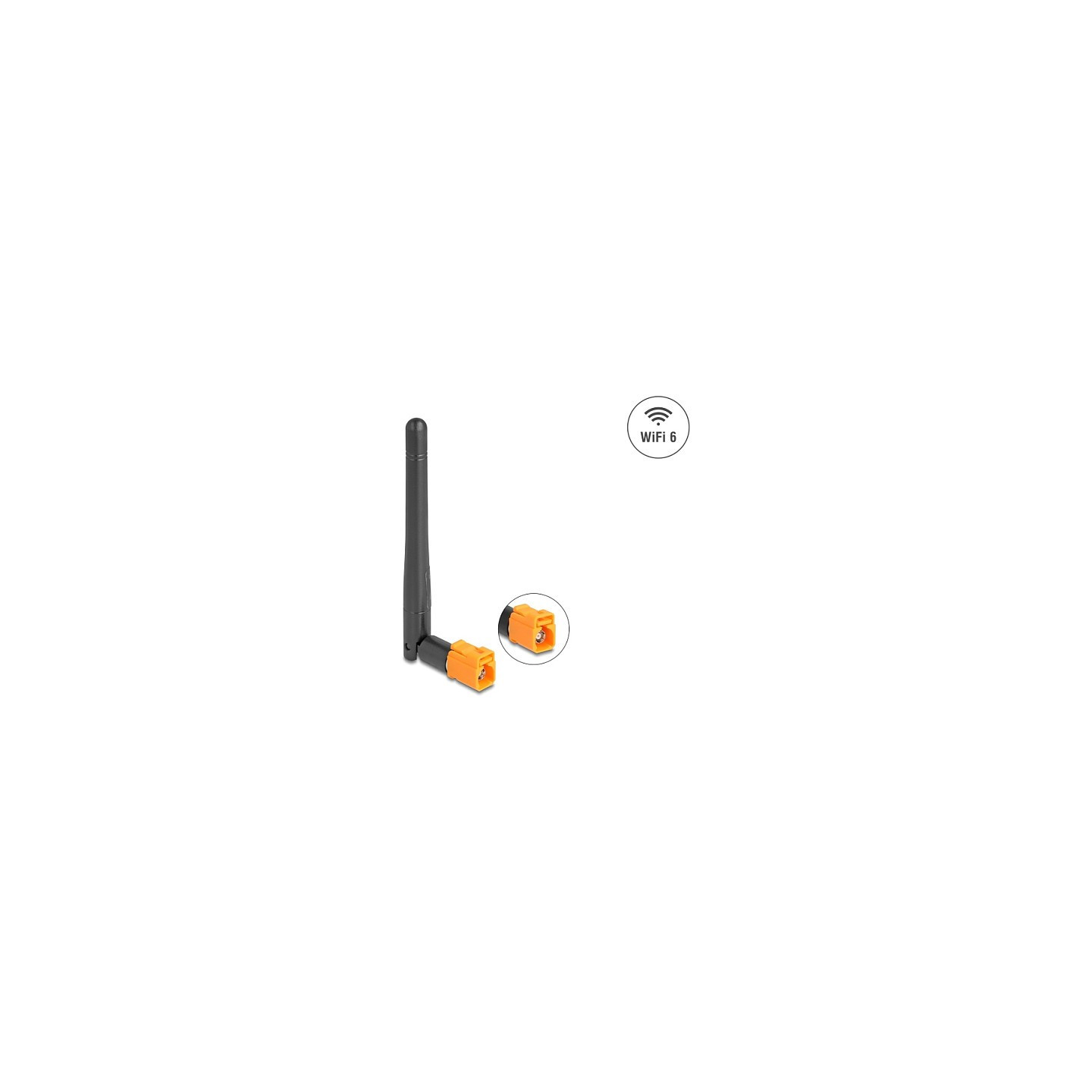 Delock WiFi 6 Antenne FAKRA M Buchse 2.5 - 3.0 dBi omnidirektional mit Kippgelenk schwarz — Buy in Cyprus with Fast Delivery