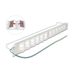 Delock 19? Keystone Patchpanel mit 24 neigbaren Ports und Entlastungsschiene — Buy in Cyprus with Fast Delivery