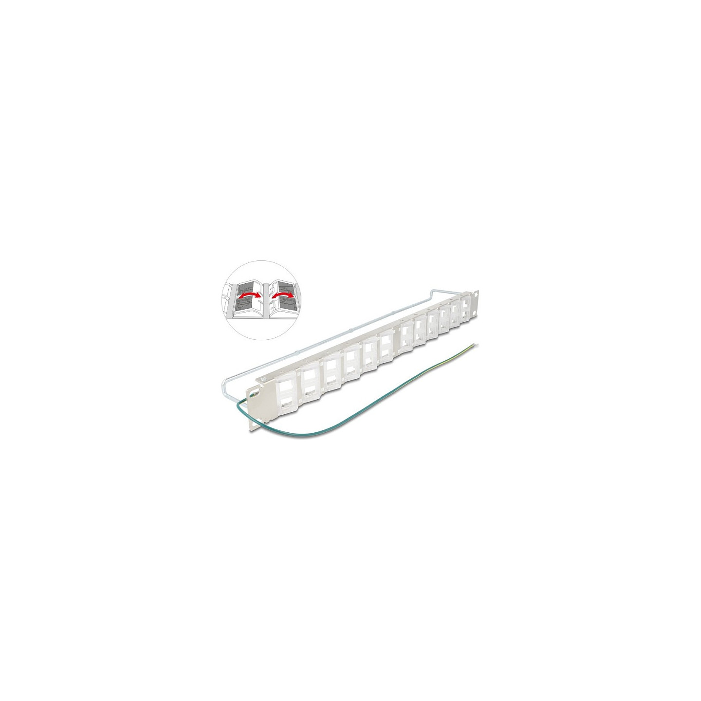 Delock 19? Keystone Patchpanel mit 24 neigbaren Ports und Entlastungsschiene — Buy in Cyprus with Fast Delivery