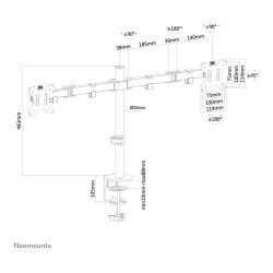 Neomounts FPMA-D550DBLACK Tischhalterung für zwei Flachbildschirme bis 32' - Schwarz — Buy in Cyprus with Fast Delivery