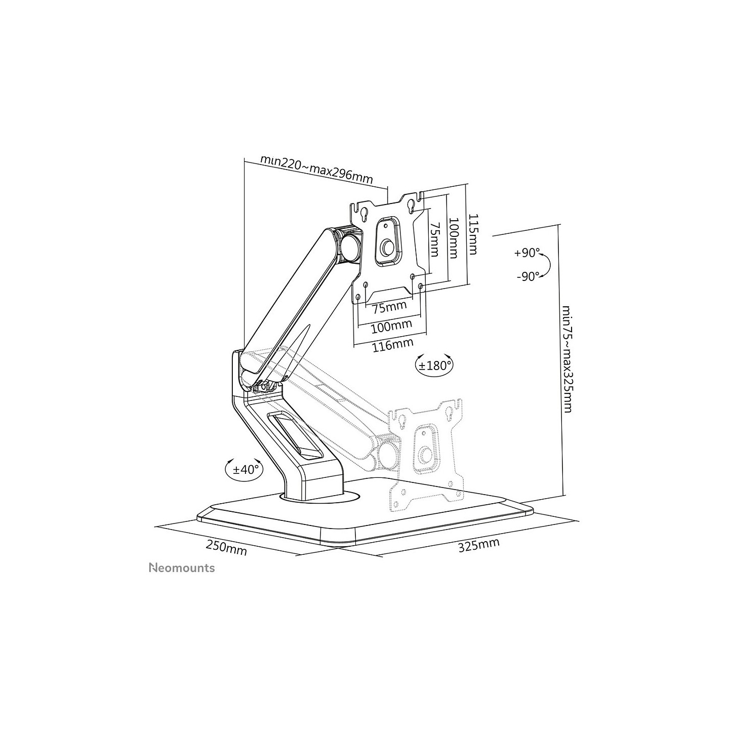 Neomounts Tischhalterung für Flachbildschirme bis 32' (81 cm) 10KG FPMA-D885BLACK — Buy in Cyprus with Fast Delivery