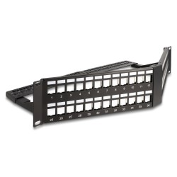 Delock 19? Keystone Patchpanel 48 Port mit Entlastungsschiene 2 HE gewinkelt schwarz — Buy in Cyprus with Fast Delivery