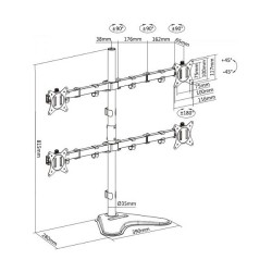 Equip Tischfuß 17'-32' 4TFT 360° Gelenkig 9Kg schwarz lite Retail — Buy in Cyprus with Fast Delivery
