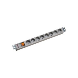 BACHMANN 48.26cm 19Zoll Steckdosenleiste 8fach mit Schalter alum. — Buy in Cyprus with Fast Delivery