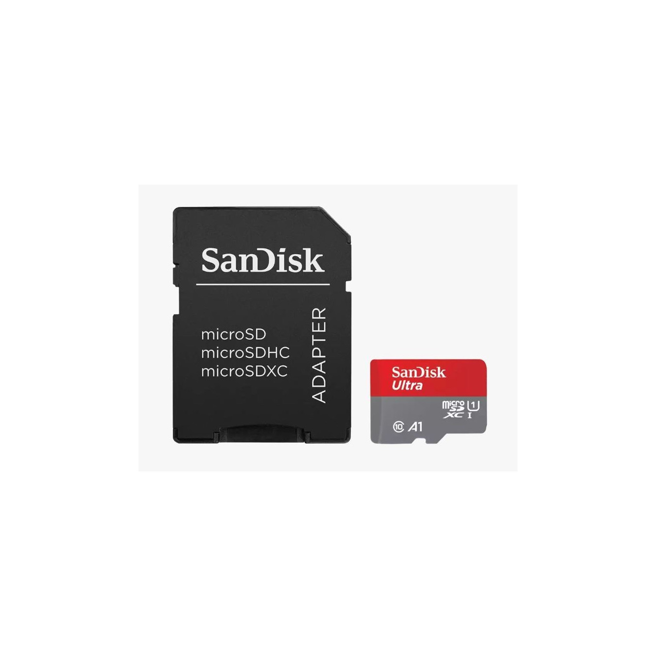 SanDisk Ultra microSDXC 64GB - SDSQUAB-064G-GN6MA - 140MB/s UHS-I, Class 10 (U1), Grey/Red, SD Adapter
