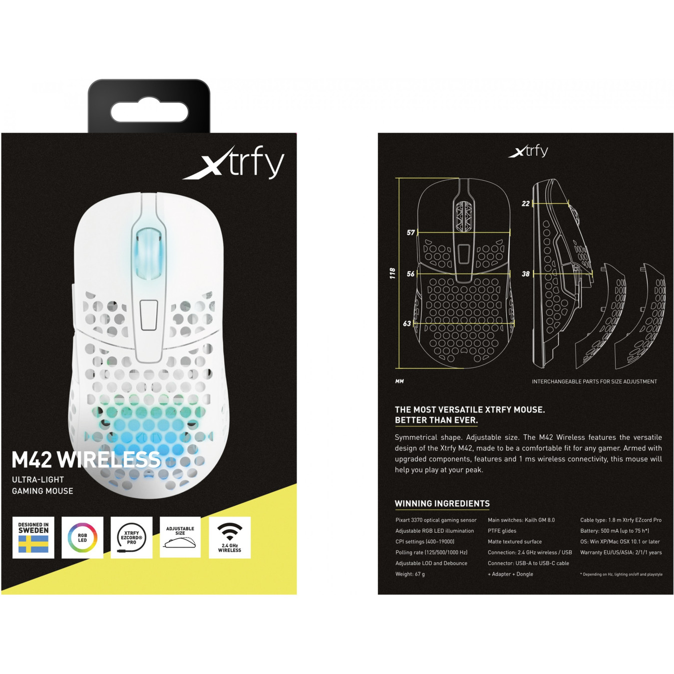 CHERRY XTRFY M42 RGB - Ambidextrous Wireless Gaming Mouse - White, 19,000 DPI — Buy in Cyprus with Fast Delivery