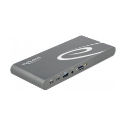 D DeLOCK Dockingstation 2xDisplayPort HDMI 3xUSB3.2 RJ45 Ethernet Audio 2xUSB-C Grey — Buy in Cyprus with Fast Delivery
