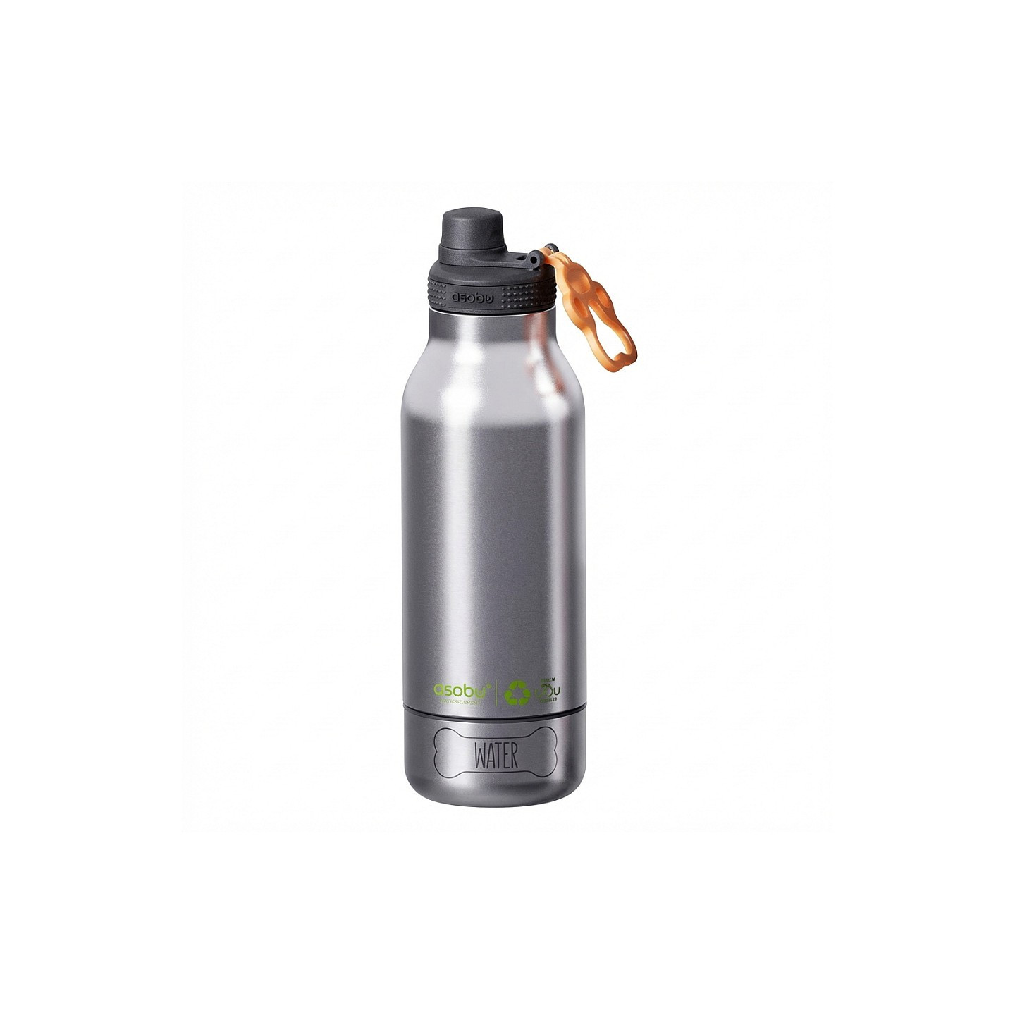Asobu - Dog Bowl Buddy - recycelte Edelstahlflasche mit 2 Npfen Silber — Buy in Cyprus with Fast Delivery