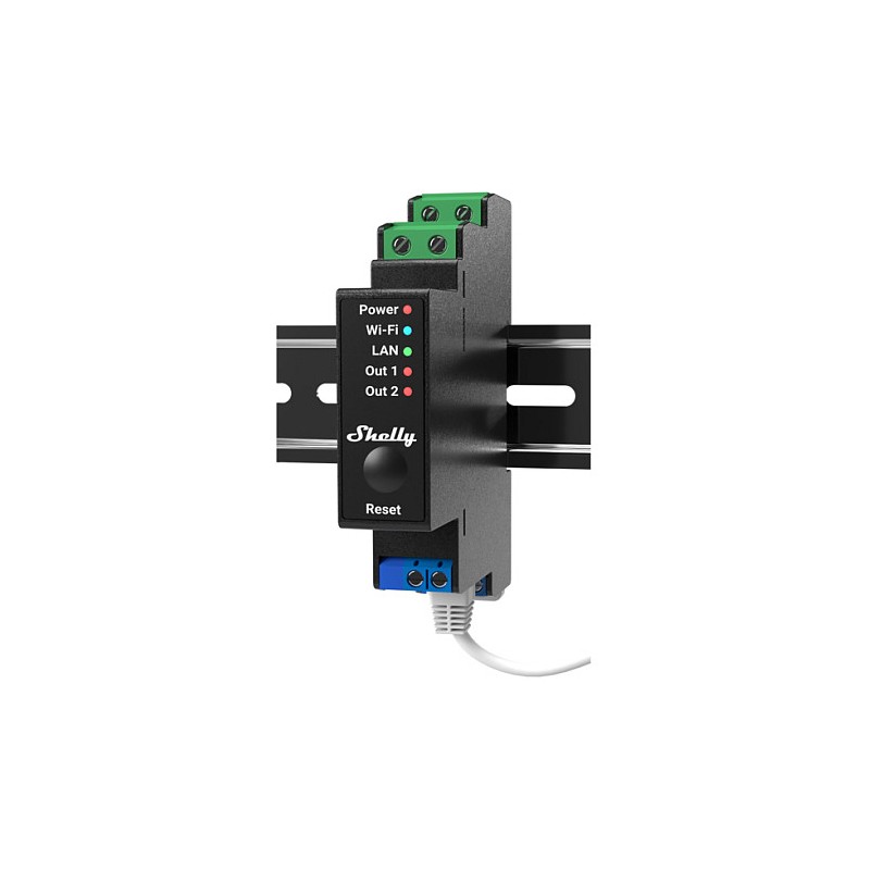 Shelly Relais 'Pro 2PM' WLAN LAN Max. 25A 2 Kanäle 1 Phase BT Messfunktion DIN-Rail — Buy in Cyprus with Fast Delivery