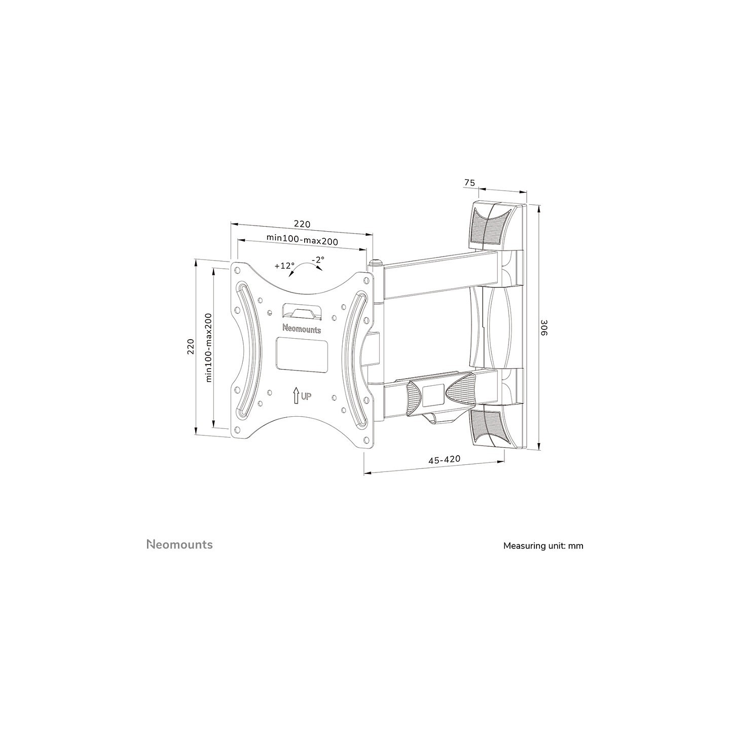 Neomounts WL40-550BL12 Wandhalterung für Bildschirme bis 32-55' 3KG — Buy in Cyprus with Fast Delivery