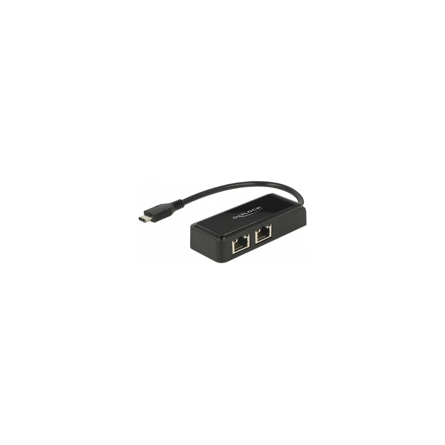 DeLock USB-C to 2x Gigabit LAN (ST-BU) Adapter Schwarz — Buy in Cyprus with Fast Delivery