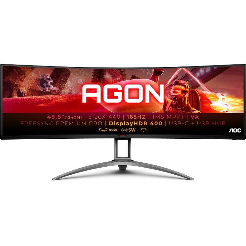 Buy AOC AG493UCX2 - 49-inch Curved VA Monitor (5120x1440 DQHD, 32:9) 165Hz, 1ms,... in Cyprus, Nicosia, Limassol, Larnaka, Pafos