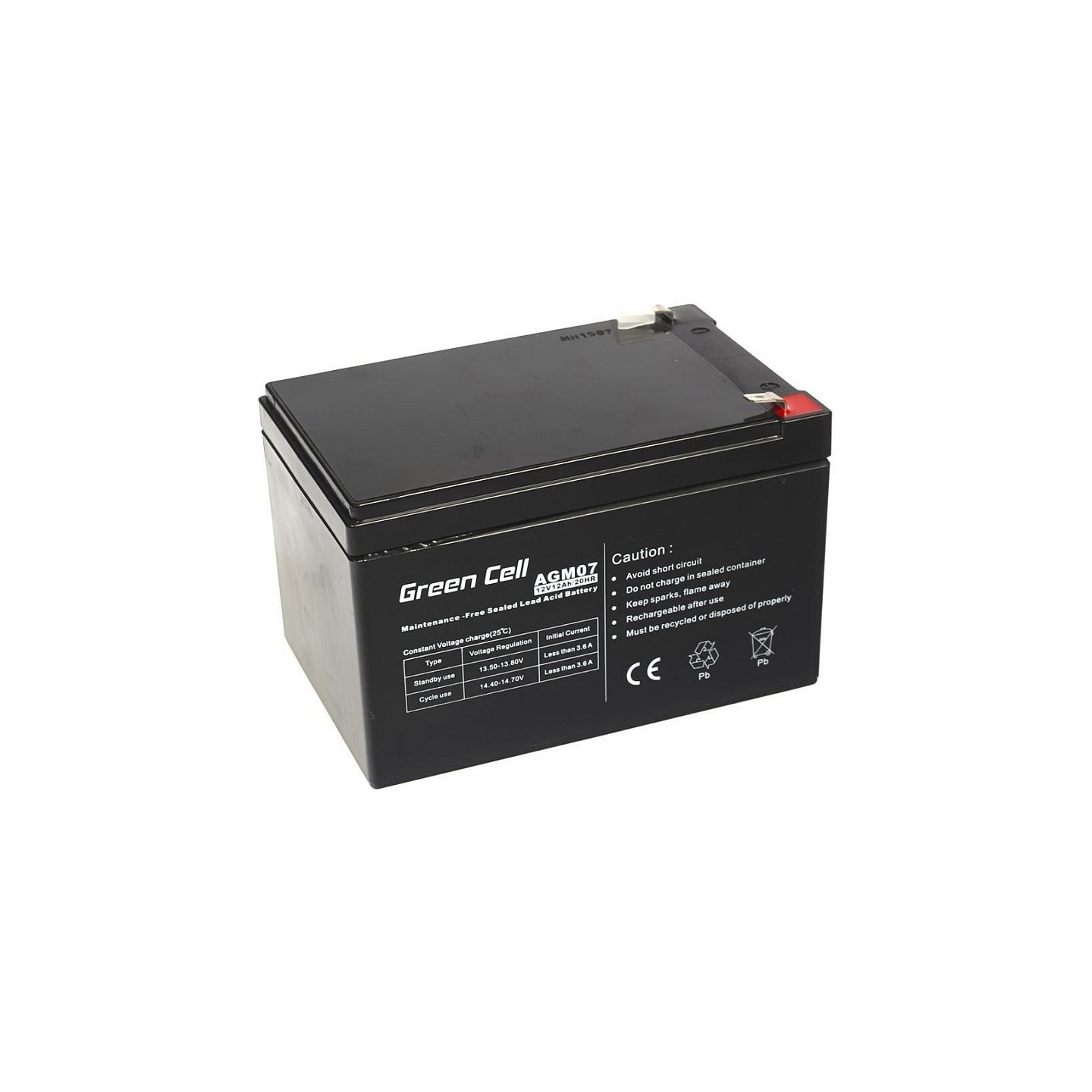 Green Cell AGM07 – 12V 12Ah VRLA Battery | Armenius Store