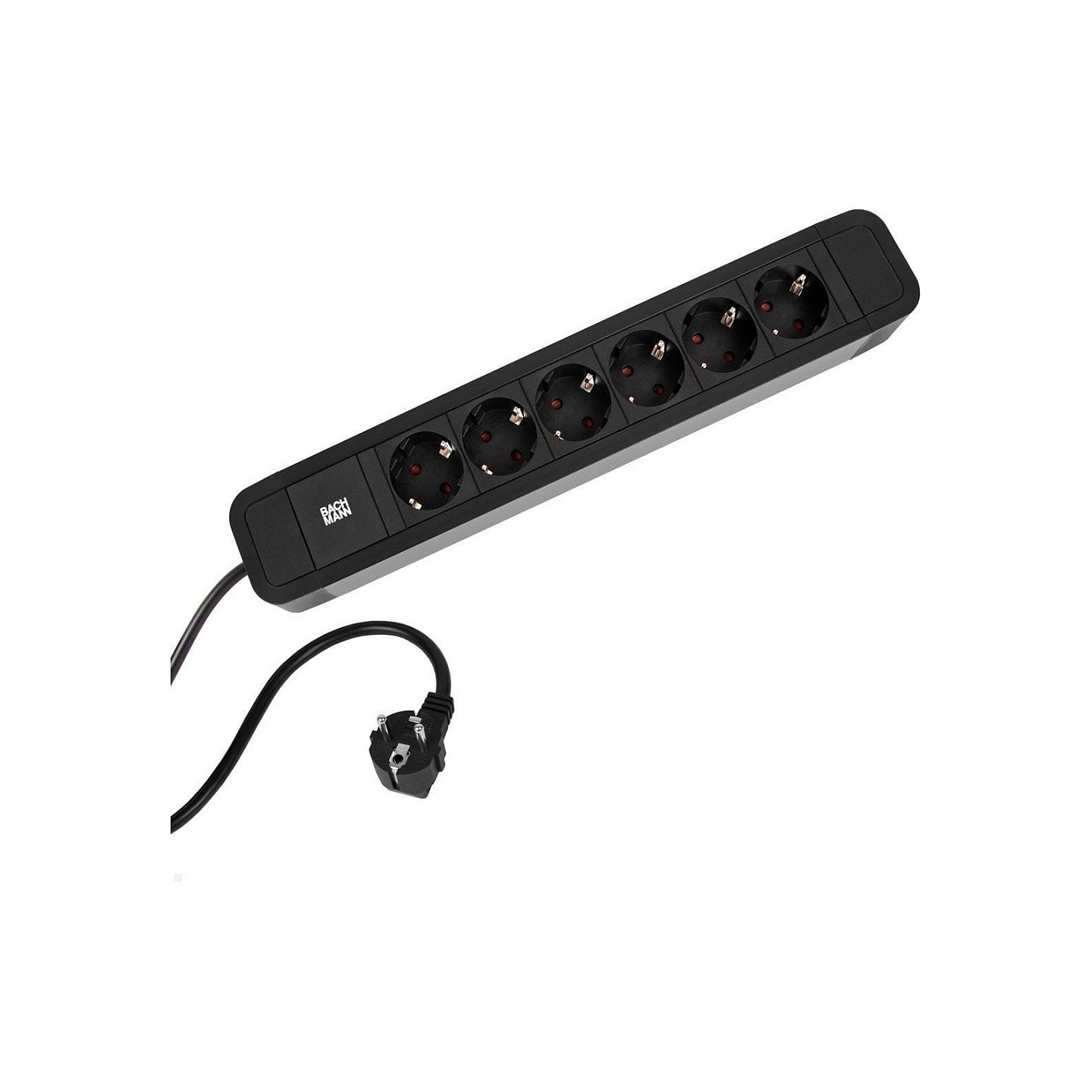 BACHMANN PRIMO2 Steckdosenleiste 6x Schutzkontakt Aluminium schwarz 2m — Buy in Cyprus with Fast Delivery
