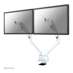 Neig-. Schwenk-und Drehbare Tischhalterung für zwei Flachbildschirme bis 32' 2x 8KG White Neomounts