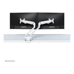 Neig-. Schwenk-und Drehbare Tischhalterung für zwei Flachbildschirme bis 32' 2x 8KG White Neomounts
