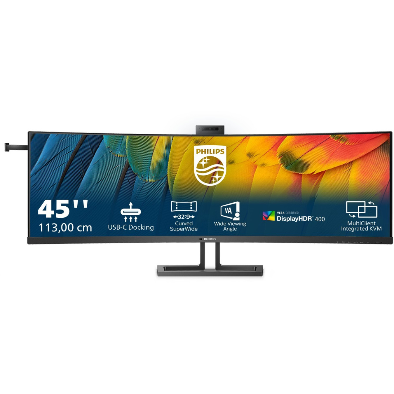 Philips 45B1U6900CH - 44.5-inch UltraWide Curved 5120x1440 DQHD (32:9), 1500R VA LED, 75Hz, USB-C, 2xHDMI+DP - Black