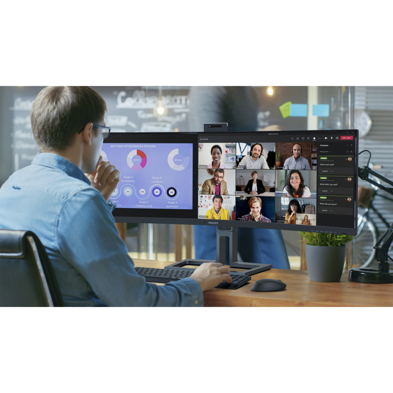 Philips 45B1U6900CH - 44.5-inch UltraWide Curved 5120x1440 DQHD (32:9), 1500R VA LED, 75Hz, USB-C, 2xHDMI+DP - Black