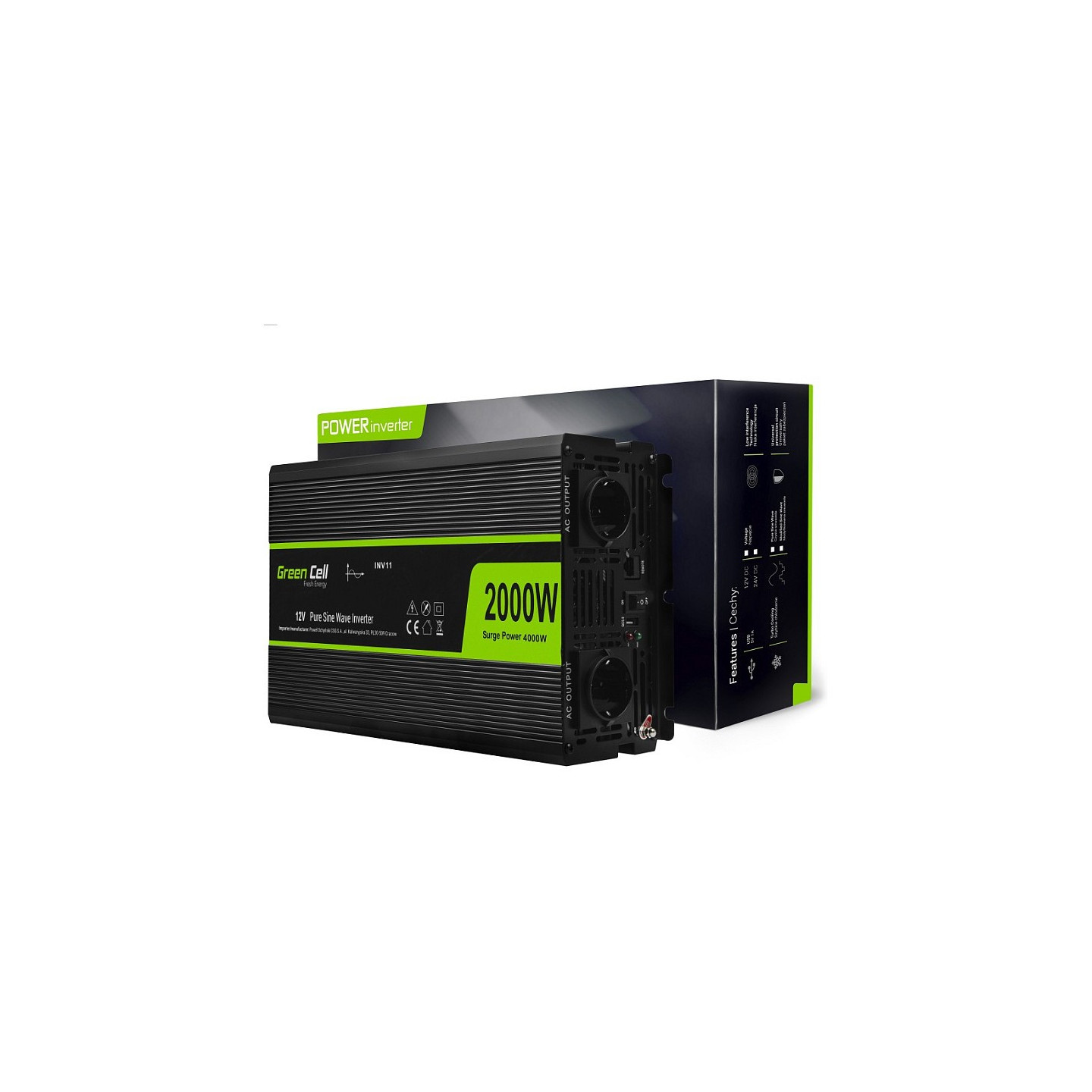 Green Cell KFZ Spannungswandler Power Inverter 12V to 230V 2000 4000W — Buy in Cyprus with Fast Delivery