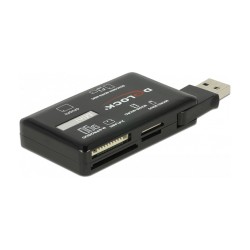 CardReader DeLock USB3.2 SD microSD SDHC microSDHC SDXC microSDXC Black — Buy in Cyprus with Fast Delivery
